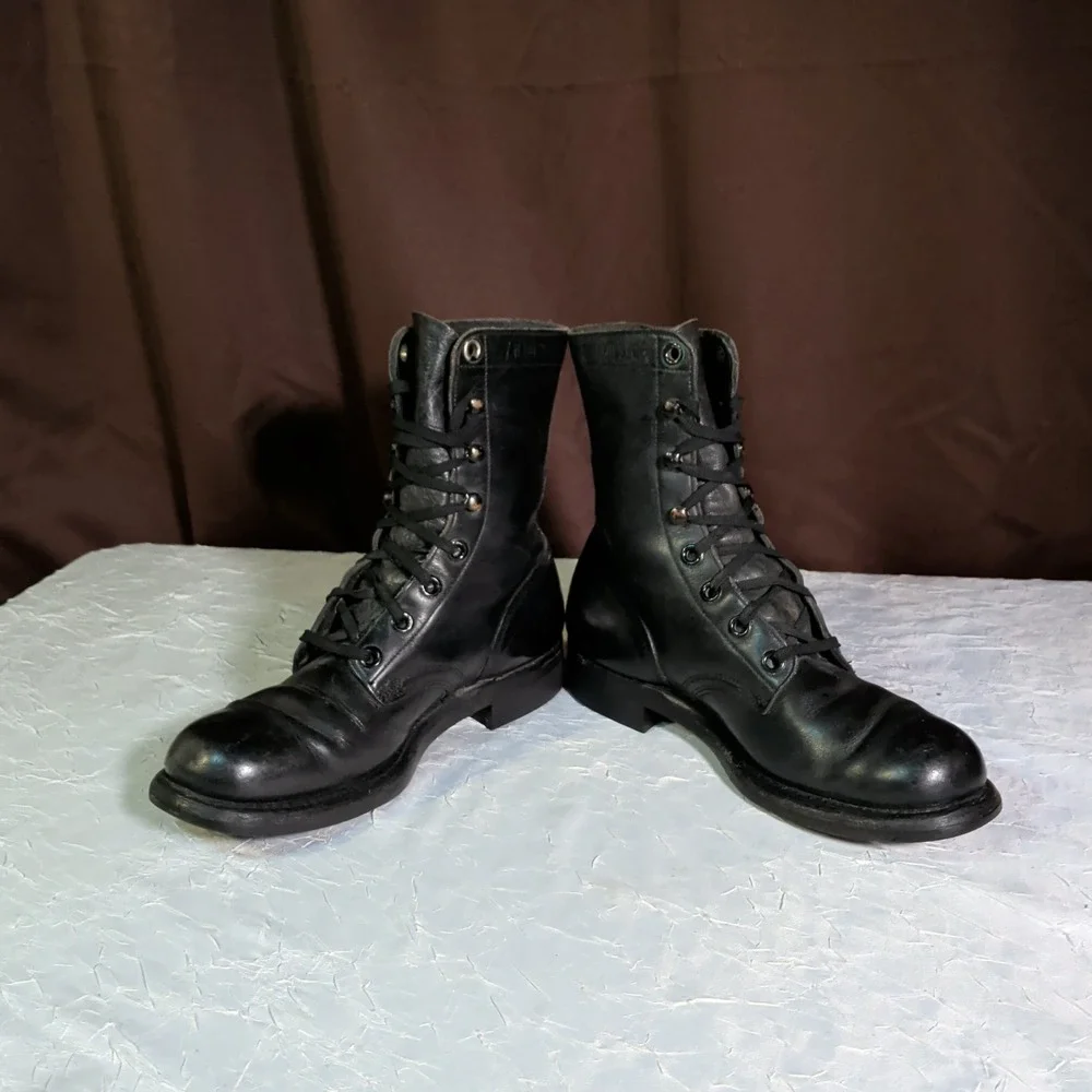 Vietnam Era Leather Combat Boots Mens Size 7N Biltrite Griplug Soles USA Utility
